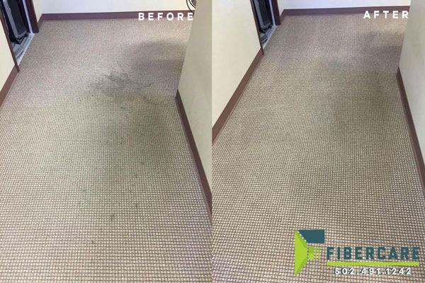 Before and after professional carpet cleaning by Louisville Flood Restoration Louisville